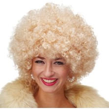 Pileli Store Altın Renk Kıvırcık Afro Parti Peruğu