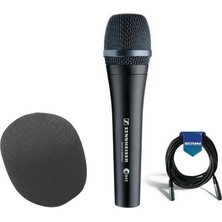 Sennheiser E 945 Wired Super-Cardioid Dynamic El Vocal Microphone W/clip Sche With Value Series Xlr M To F Professional Microphone Cable, On-Stage ASWS58 Foam Windscreen, Black