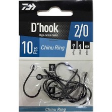 Daiwa D'hook Chinu Ring No:2/0 Black Nikel Olta Iğnesi 10 Adet