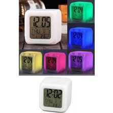 Pileli Store Renk Değiştiren Alarmlı Dijital Küp Saat