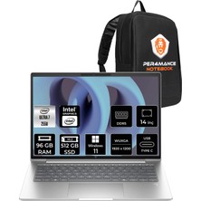 Hp Elitebook 6 G1I Intel Core Ultra 7 255U 96GB 1tb SSD 14" Fhd+ W11P Taşınabilir Bilgisayar & Per4 Çanta CV0G8ETPN443