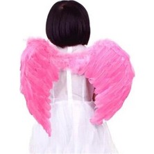 Pileli Store Pembe Renk Bebek Boy Küçük Melek Kanadı 40X55 cm