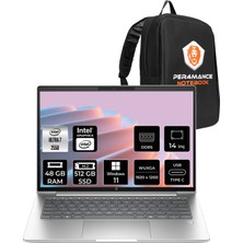 Hp Probook 4 G1I Intel Core Ultra 7 255U 48GB 512GB SSD 14" Fhd+ W11P Taşınabilir Bilgisayar & Per4 Çanta C9FH1ETPN427