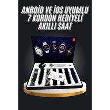 Akinco 7 Kordonlu Akıllı Saat Siyah Kasa Dokunmatik Ekran Uyku ve Sağlık Takibi