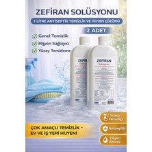 Poyraz Market Zefiran Solüsyonu 1 Litre 2 Adet Set Antiseptik Hijyen ve Çok Amaçlı Temizlik Solüsyonu
