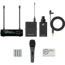 Sennheiser Ew-Dp Eng Set Camera-Mount Digital Wireless Combo Microphone System | Q1-6: 470 To 526 Mhz Sched With E835S Eli Microphone + 4 x Aa Battery + Temizlik Kumaşı (4 Madde)
