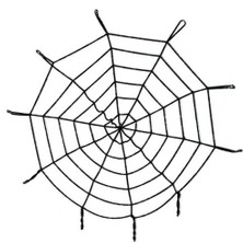 Pileli Store Halloween Cadılar Bayramı Örümcek Ağ Dekor Siyah