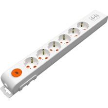 Poyraz Market Mutlusan Rı-Tech 6lı Anahtarlı 2usb Klemensli Topraklı Grup Priz (001 175 650001 00 00)