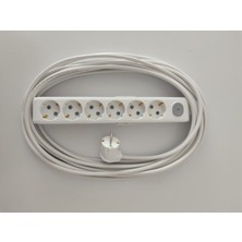 Viko 6'lı Anahtarlı Grup Priz Topraklı Çocuk Korumalı 6 Metre Kablo