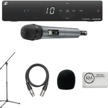 Sennheiser Xsw 1-825-A206 Vocal E825 Dinamik Mikrofon ile Set | A: 548 To 572 Mhz Grafik With Windscreen + Xlr Cable + Stand + Temizlik Kumaşı (5 Madde)