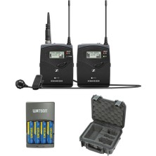 Sennheiser 122P G4 Camera-Mount Kablosuz Microphone Sistemi ile Me 4 Lavalier Mic A1 Plus I Serisi Sular ve Plus 4 Saat Hızlı Şarj Cihazı (4 Aa Nimh Pilleri)