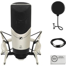 Sennheiser Mk 4 Set Large-Diaphragm Cardioid Condenser Microphone With Mks4 Şok Sche With Xlr Cable + Pop Filtre + Temizlik Kumaşı (5)