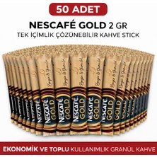 Poyraz Market Kahve Gold 2 gr 50 Adet Tek Içimlik Stick Çözünebilir Granül Kahve Toplu Paket