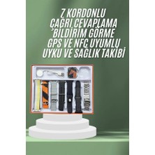 Akinco 7 Kordonlu Akıllı Saat Plastik Kordon Hasır Kordon Çelik Kordon