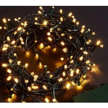 Pileli Store 10M 100 LED Boncuk Lamba Gün Işığı Siyah Kablo