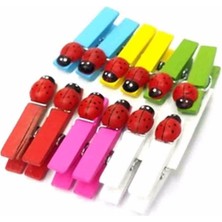 Pileli Store 12'li Uğur Böcekli Mini Sunum Mandal ROYALEKS-MLN-30280