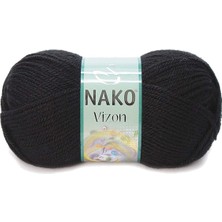 Pileli Store 1 Adet Vizon Premium Akrilik El Örgü Ipi Yünü Renk NO:217 Siyah