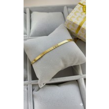 C&On Design ✨ 1905 Ruhunu Taşıyan Italyan Çelik Bileklik - Paslanmaz Yassı Zincir---Gold Zincir