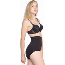 Pileli Store Yüksek Bel Kadın Slip Korse 13003 - Siyah