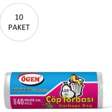 Pileli Store Küçük Boy Çöp Torbası 40 x 50 cm 40 Lı Rulo x 10 Paket = 400 Adet (Şeffaf)