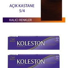 Pileli Store 2 Adet Single Tüp Boya Saç Boyası Açık Kestane 5/4
