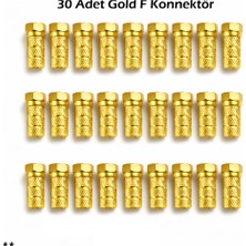 ConiGitar Gold F Konnektör Standart 18 mm Rg6 Anten Kablosu Jakı (30 Adet)