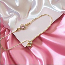 C&On Design ✨ “aşkın Işıltısı: Pembe Kalp Taşlı Bileklik”