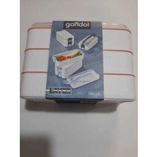 Pileli Store 3 Katlı Beslenme Kabı Çatal Kaşık Içerisinde