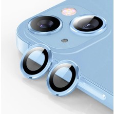 Pileli Store Ally iPhone 14-14 Plus 3D Metal Çerçeveli Kamera Lens KORUYUCU-(5775)