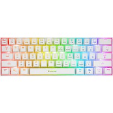 Rampage KB-RX63 B-Atom Beyaz Bluetooth Rgb Backlight Red Swıtch Us Layout 63 Tuşlu Mini Gaming Oyuncu Klavyesi