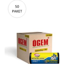 Pileli Store Battal Boy Çöp Torbası 75 x 90 cm 10 Lu Rulo x 50 Paket = 500 Adet (Siyah)