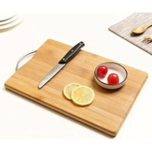 Pileli Store Bambu Metal Saplı Ekmek Kesme Tahtası 30X20X1,8 cm ROYALEKS-67459