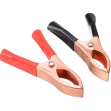 Pileli Store Mini Akü Takviye Batarya Maşası Krokodil Kıskaç Yalıtımlı Siyah Kırmızı 1 Takım Set