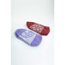 Pileli Store 2 Çift El Örgüsü Kışlık Şık Kadın Yün Patik Set 3