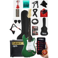 Midex AGE-80GR Amfili Full Elektro Gitar Seti 4/4 Yetişkin 39 İnç Green