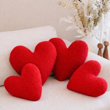 Yastıkland 4'lü Peluş Kırmızı Kalpler