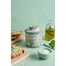 Çömlek - Seramik Tereyağı Saklama Kabı - Tereyağını Günlerce Taze Tutar - Ahşap Saplı Bıçak Hediyeli