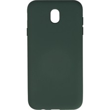 Pileli Store  Samsung Galaxy J7 Pro / J730 Kılıf Nano Içi Kadife Silikon - Koyu Yeşil