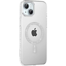 Pileli Store  Apple iPhone 14 Move Taşlı Magsafe Kapak - Natural Grey