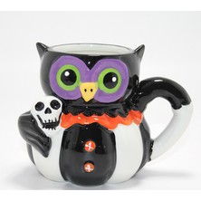 SiHako Kurukafa Tutan Baykuş Figürlü Seramik Kupa Bardak