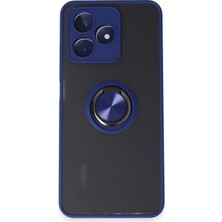 Pileli Store  Realme C53 Kılıf Montreal Yüzüklü Silikon Kapak - Lacivert