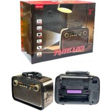 Pileli Store Müzik Kutusu Bluetooth Bağlantılı El Fenerli Nostaljik Tasarım Radyo
