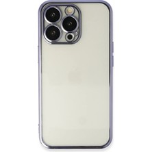 Pileli Store  iPhone 14 Pro Max Kılıf Razer Lensli Silikon - Mor