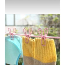 Abnturk 12 Mandallı Taşınabilir Elastik Çamaşır Ipi 185-380 cm Uzunluk Pratik Çamaşır Asma Ipi