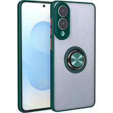 Pileli Store  Samsung Galaxy S25 Edge Kılıf Montreal Yüzüklü Silikon Kapak - Yeşil