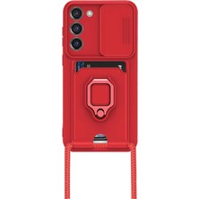 Pileli Store  Samsung Galaxy S23 Plus Kılıf Zuma Kartvizitli Yüzüklü Silikon - Kırmızı