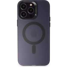 Pileli Store  iPhone 14 Pro Max Kılıf Mateks Magsafe Kapak - Derin Mor