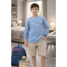 GMG Collection Baby Erkek Çocuk Mavi Baskılı Sweatshirt