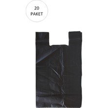 Pileli Store Siyah Hışır Atlet Poşet Mini Boy 22X31 cm 20 Paket Takriben 10.000 Adet