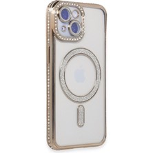 Pileli Store  iPhone 15 Kılıf Joke Simli Magneticsafe Kılıf - Gold